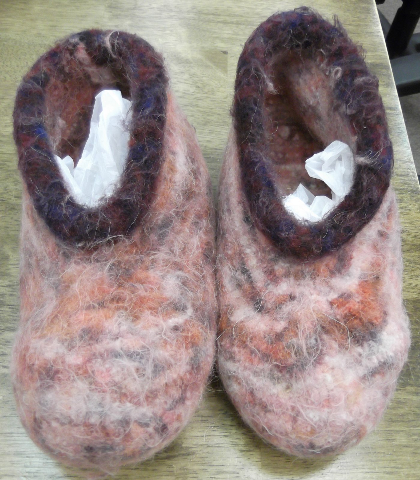 Slippers after felting